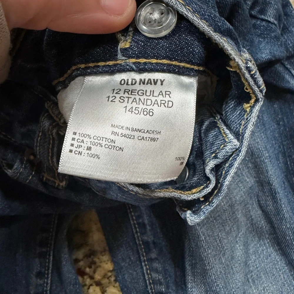Old Navy Boys Straight Leg Jeans Size 12 Regular Medium Wash Blue Denim Pants